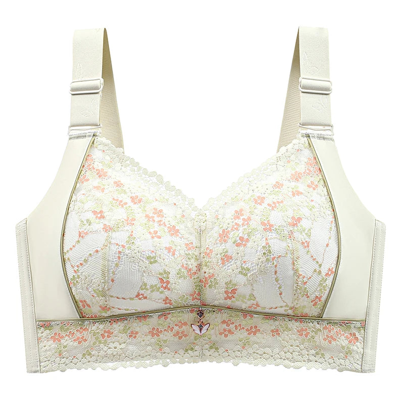 Women's Full Figure wire free Lace Plus Size Bra Non Padded Minimizer Bra 150Kg Plus Size Full Cup Thin Seamless Large Chest Bra