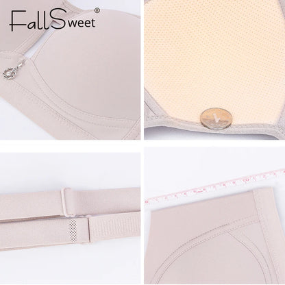 FallSweet Seamless Push Up Bra for Woman Wireless Plus Size Bras with Pendant Women's Intimates No Pads Breathable Brassiere