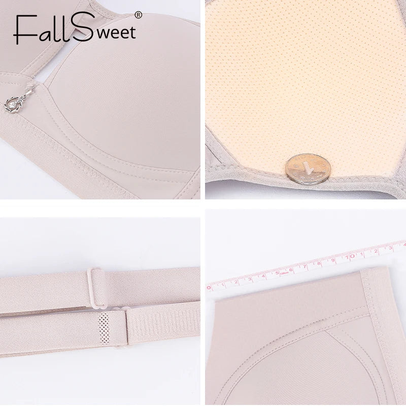 FallSweet Seamless Push Up Bra for Woman Wireless Plus Size Bras with Pendant Women's Intimates No Pads Breathable Brassiere