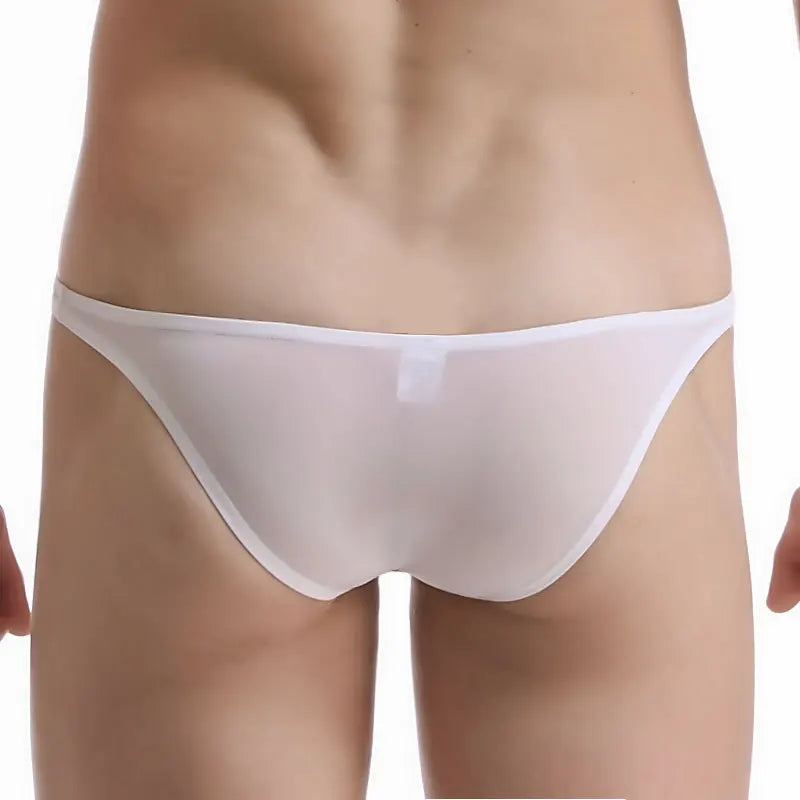 Men's Sexy Breifs Confortable Ice Silk Briefs Ultra-thin Transparent Breathable Underwear Low Waist Underpants Fashion Briefs
