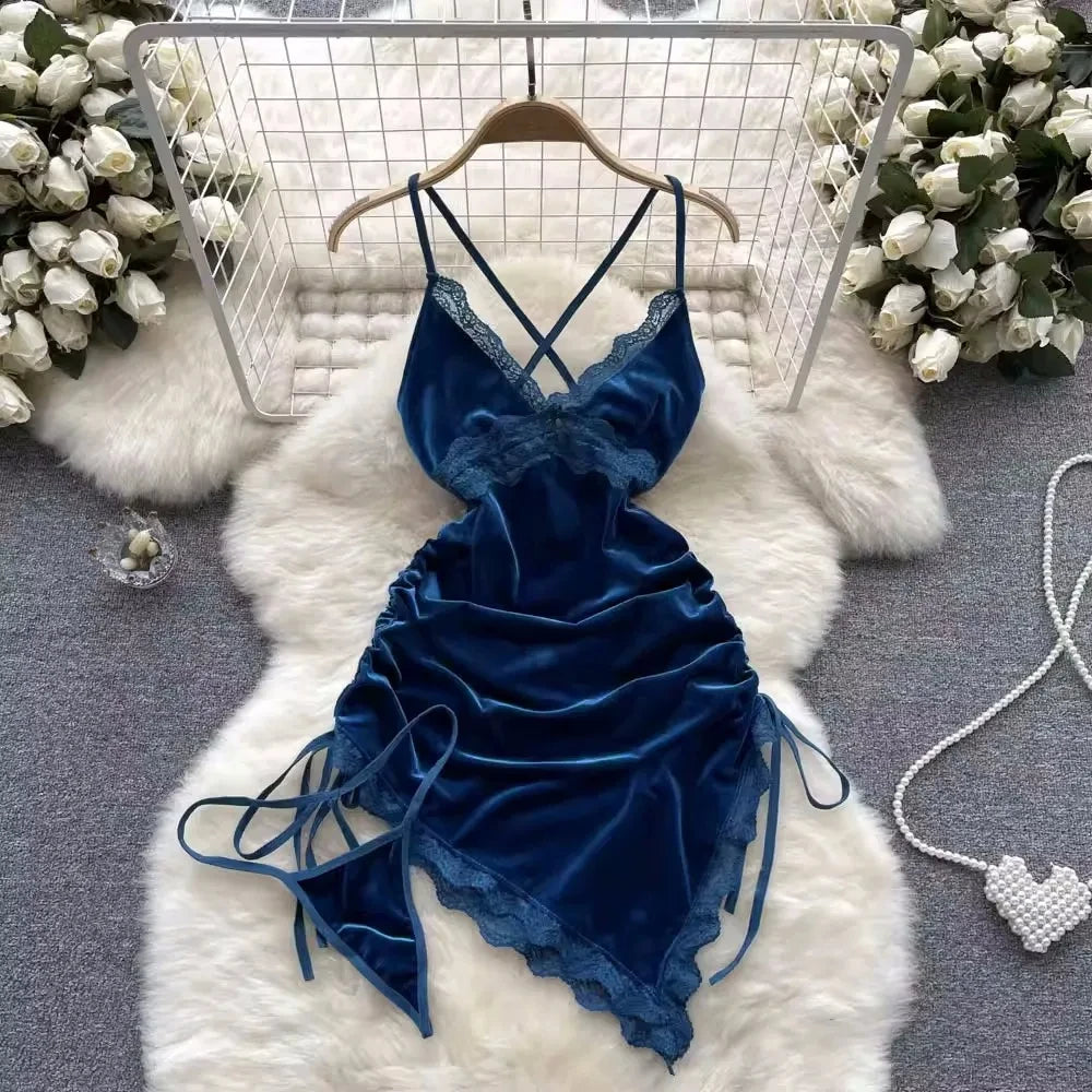 Women Strap Hollow Out Backless French Style Striped Erotic Playsuits Cosplay Slim Fit Underwear Black Lingerie Sexy Bodysuits