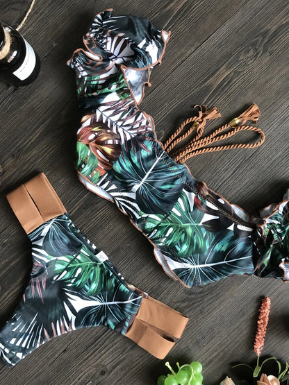 RUOTONGSEPT New Push Up 2024 Bikini Set Women Swimsuit Ruffle Biquini Swimwear Sexy Brazilian Ribbed Beachwear Bathing Suit