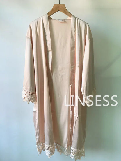 Personalised Bridesmaid Robes Wedding Dressing Gown Bridal Party Satin Lace Bride Gift Bride Robe Bridesmaid Gift