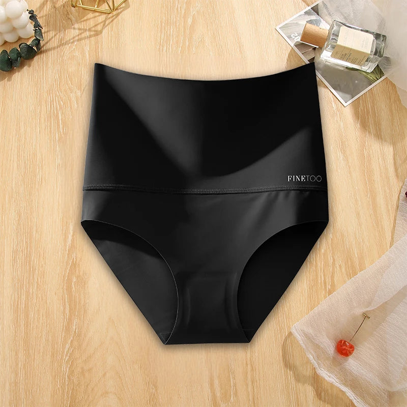 FINETOO Seamless High Waist Panties Women's Abdomen Hip Lift Briefs Body Shaping Lingerie Pants Plus Size Breathable Underwear