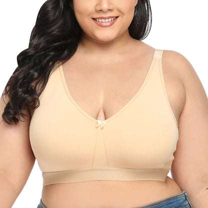 Sheroine Cotton Bra for Big Breast Women, Wirefree Comfort Full Coverage Soft Seamless Underwear Unlined Non-Padded Bras