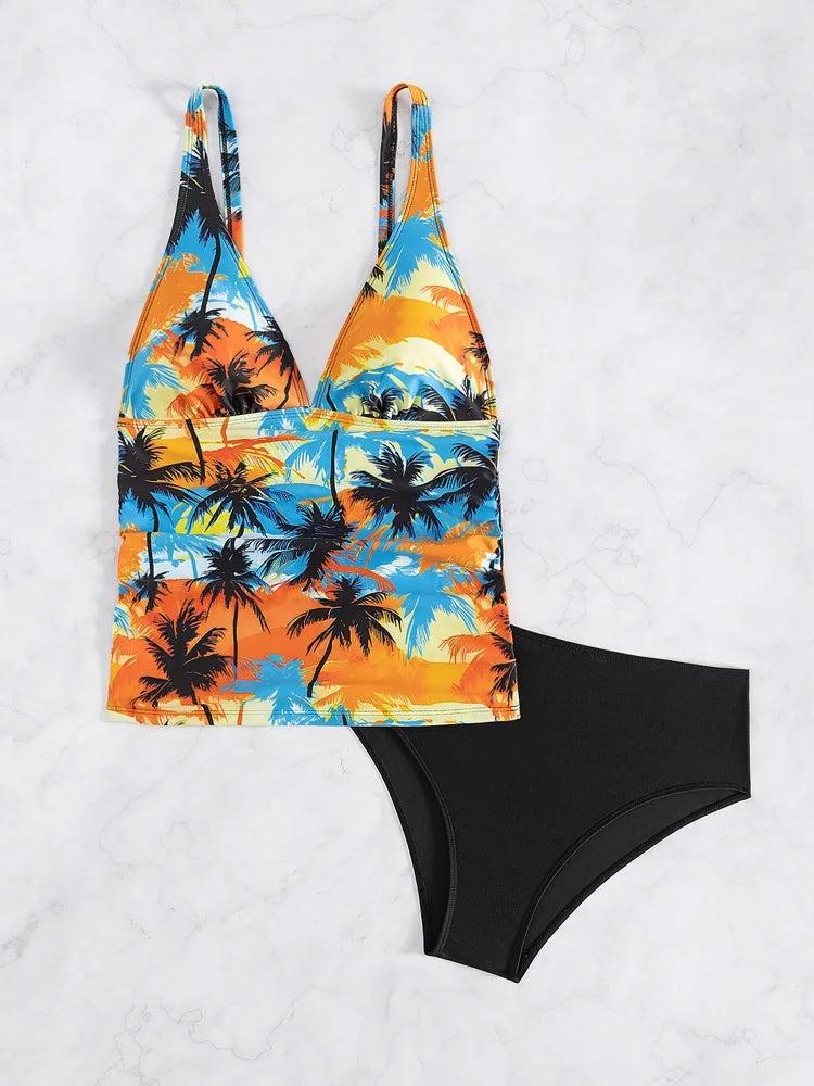Vigorashely Sexy 2026 Print Strapped Bikini Set High Waist Push UP Swimsuit Women Backless Swimwear Summer Beach Bathing Suit