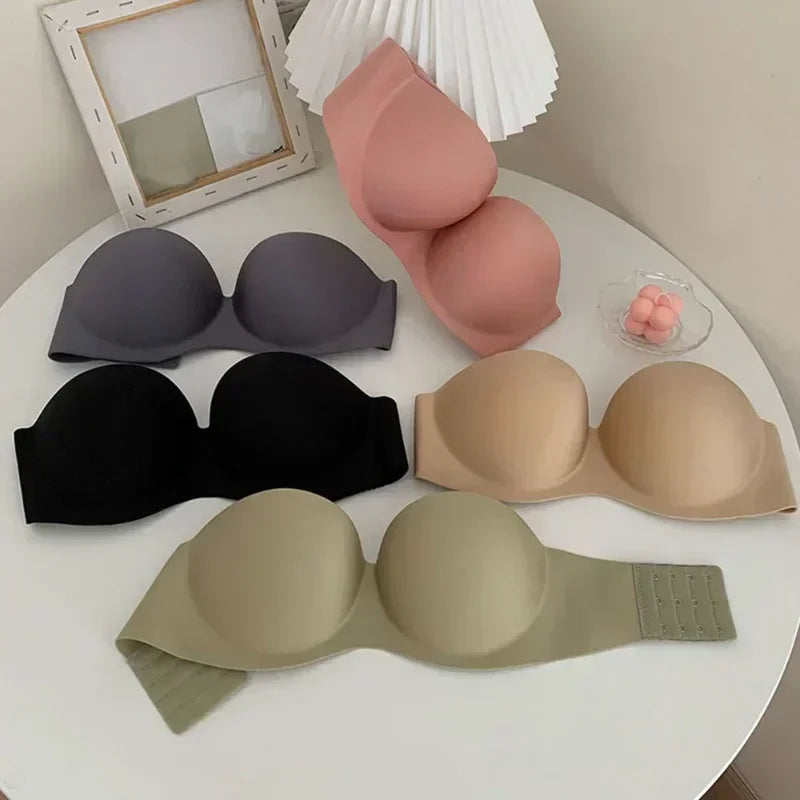 Invisible Push Up Bras Women Strapless Bra Underwear Seamless Solid Without Straps Bralette Lingerie Women Intimates
