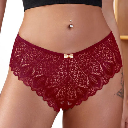 Meet'r Women Sexy Lace Panties Low-waist G String Thong Underwear Female Hollow Out Lingerie Temptation Cross Bandage Intimates