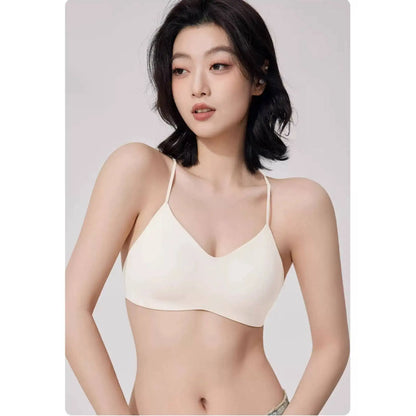 Japanese Style Strapless Bra Halter Top for Women with Push Up Pads Backless Cross Back One Piece Bandeau Comfortable Seamless