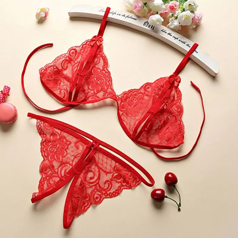 3pcs Sexy Lingerie Women Bra Panty Garters Set See Through Lace Underwear Erotic Lingerie Sets Sexy Women's Bra Porno Costumes