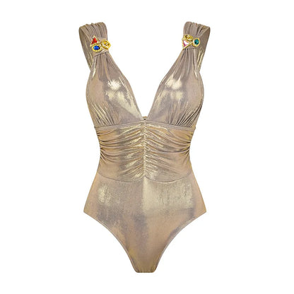 2025 New Swimsuit High-End Design 2/3Pcs Floral Print Ruffle Slimming Holiday Sexy Hot Spring One Piece Swimsuit for Women