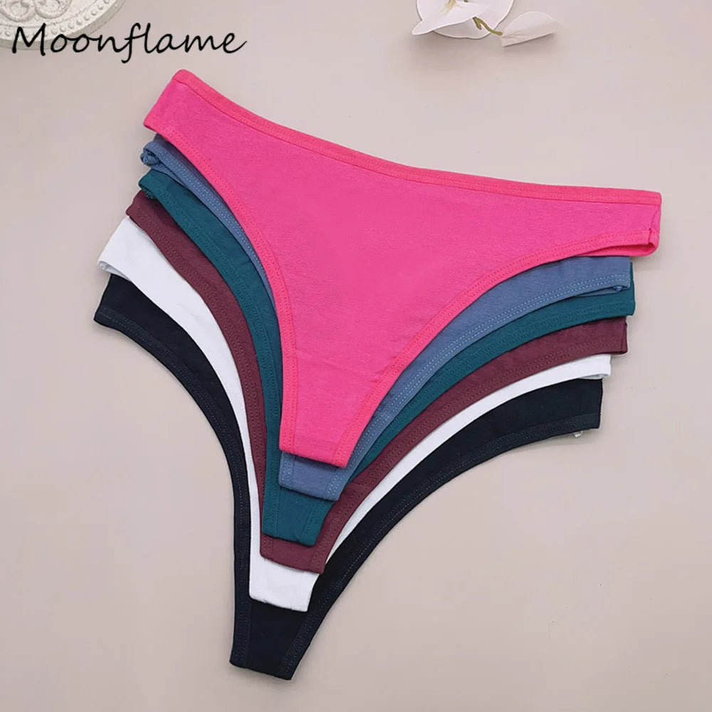 Moonflame 5Pcs Lace Thong For Women Low Rise Soft Intimates Lingerie Sexy Lace Panties Ladies Comfortable Underpants Girls Panty