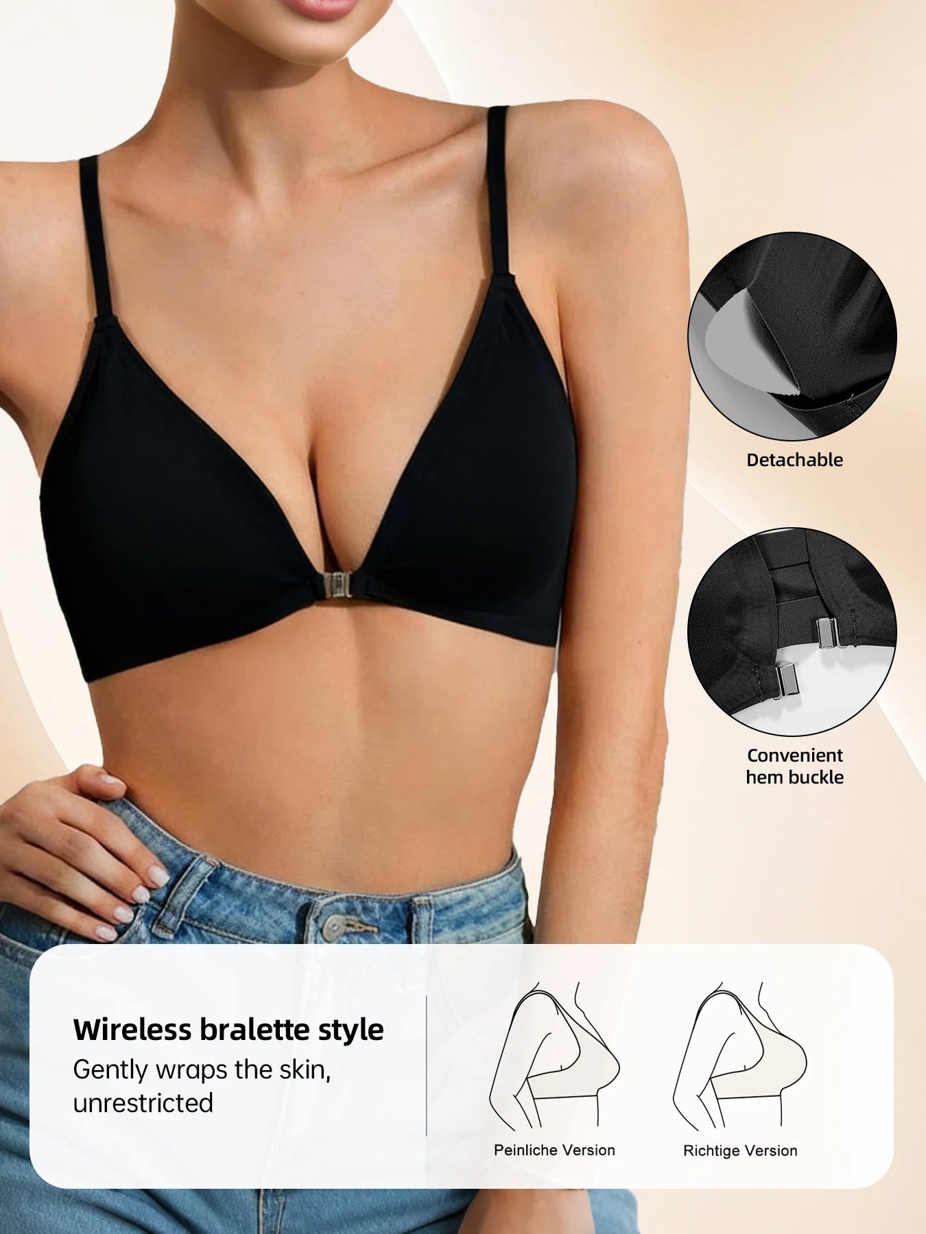 Women's Wireless Front Closure Push-Up Bras - 7 Pack Colored Seamless T-Shirt Lingerie with Removable Padding