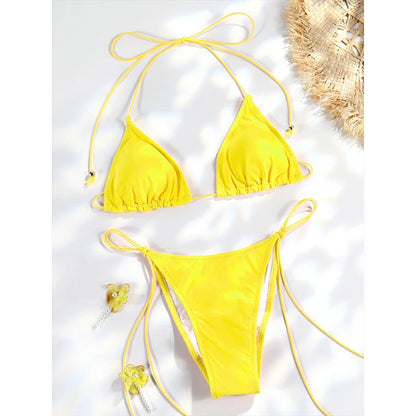 Miyouj 2025 Bikini String Swimsuit Sexy Female Bathsuit Women Swimwear High Cut Bathwear Bandage Biquini Leopard Two Pieces Suit