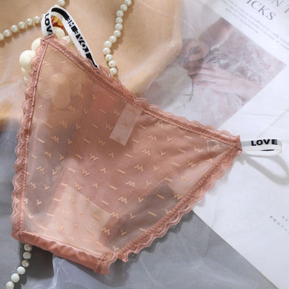 Women's Lace Bow Panties Comfort Hollow Out Briefs Heart Underwear Woman Sexy Pantys Intimates Underpants M L XL