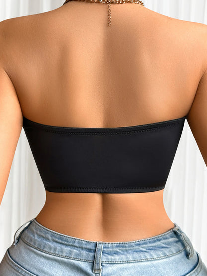 Wireless Front Closure Strapless Bra Non-slip Breathable Stretch Bandeau Brassiere Women Comfort Intimates For Daily Party 3561