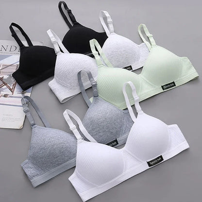 Cotton Women's AB Cup Bra Underwear Wireless Gathering Comfortable V-Bra Women's Upward Push Underwear