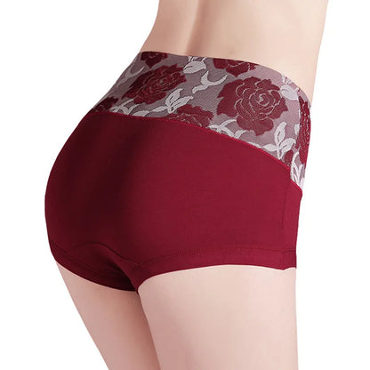 5Pcs Women Panties High Waist Body Shaper Underwear Print Girls Briefs Soft Sexy Underpants Breathable Cotton Female Lingerie