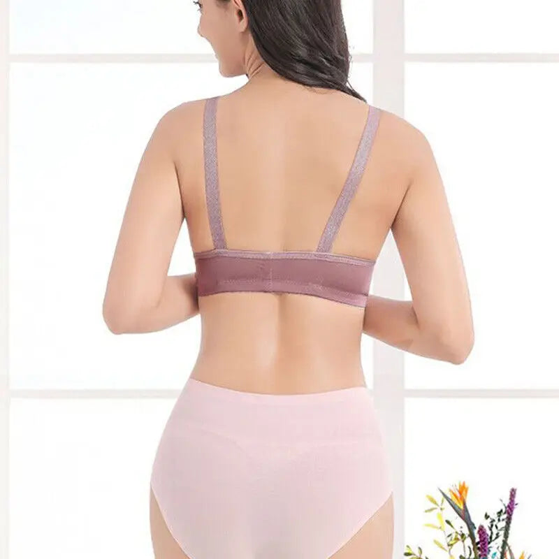 Women Front Button Bra Plus Size Thin Bralette Lingerie Mother's Cotton Wireless Underwear Sleep Bra Comfortble Underwear
