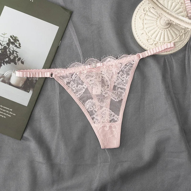Women'S Sexy Lace Up Cut Out Thong Breathable Underwear for Women Thong Underwear Стринги Женские