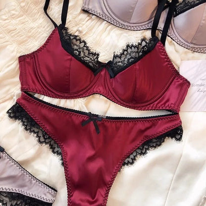 Women'S New Sexy Underwear Night Push Up Gathered Mesh Lace Erotic Sexy Home Bra Set Home Outfits