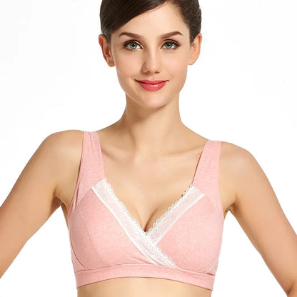 Maternity Breastfeeding Bra Wireless Vest Cross-type Nursing Bras Cotton Cloth Anti-spill Breast Feeding Bra