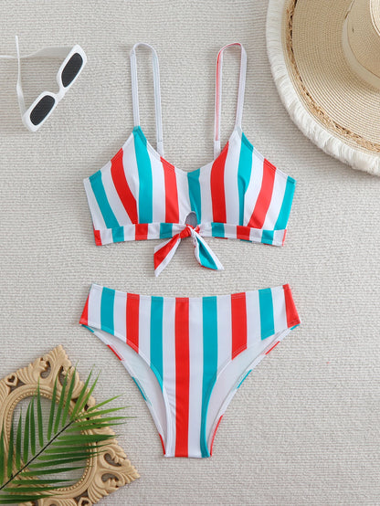 High Waist Bikini 2026 Women Strappy Swimsuit Sexy Striped Swimwear Female Bathers Bathing Swimming Swim Suit Summer Beachwear