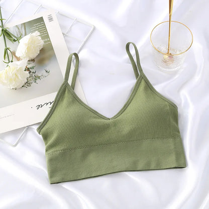 Sexy Seamless Bras For Women Padded Underwear U Backless Bralette Sleep Top Camis Cotton Wireless Fitness Bra Lingerie
