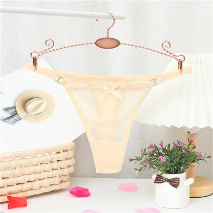 2024 New Women Sexy Panties Mesh Sheer Thongs T Pants Seamless Underwear T-Back Briefs Low Waist See Through G Strings Wholesale