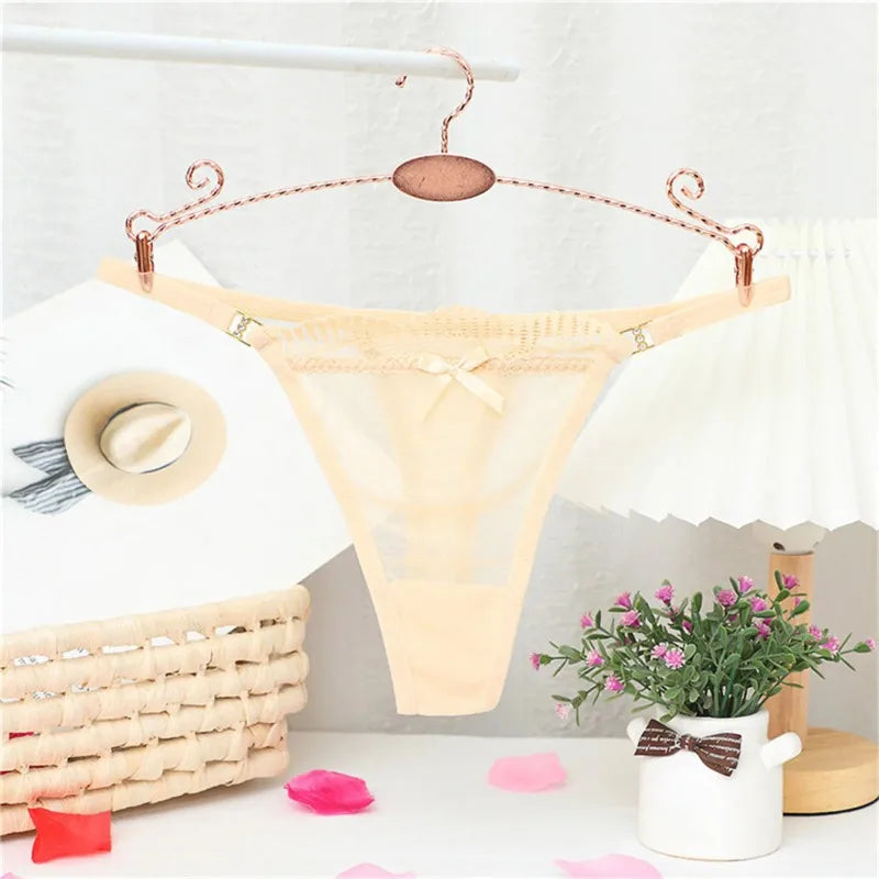 2024 New Women Sexy Panties Mesh Sheer Thongs T Pants Seamless Underwear T-Back Briefs Low Waist See Through G Strings Wholesale