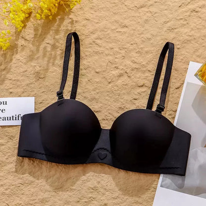 plus Size Seamless Wireless Bra Women's Sexy Plunge Padded Push-Up Smooth Large Size Bralette Comfortable Underwear for Women