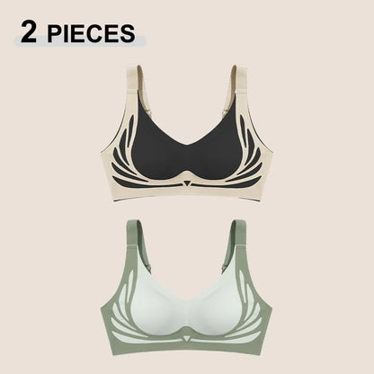1/2Pcs/Set Women Push Up Bras Seamless Comfortable Angel Wings Bras Set Trendy Soft Breathable Underwear Female No Wire Lingerie