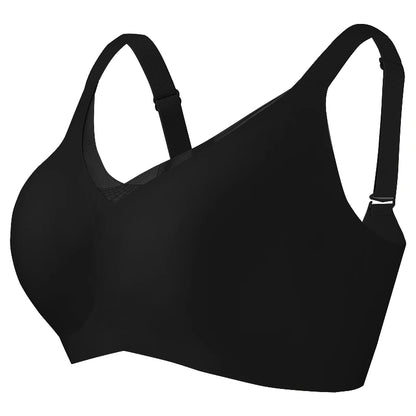 Seamless Wireless Mesh V-Neck Full Coverage Push up Bra Soft Supportive minimize Underwear 7847