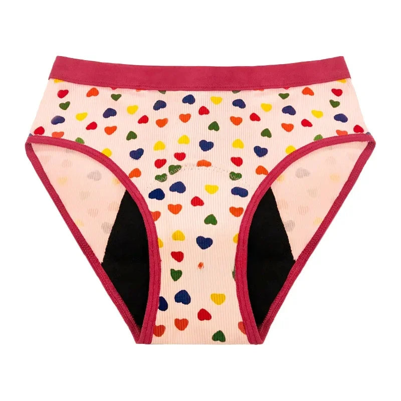Leakproof Multi-color Fashion Print Women's Pads Absorbent Cotton Period Underwear Four-layer Physiological Pants for Girls
