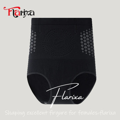 Flarixa Tummy Control Underwear Briefs for Women High Waist Seamless Butt Lifting Panties Sweat Slim Body Shaper Belly Slimmer