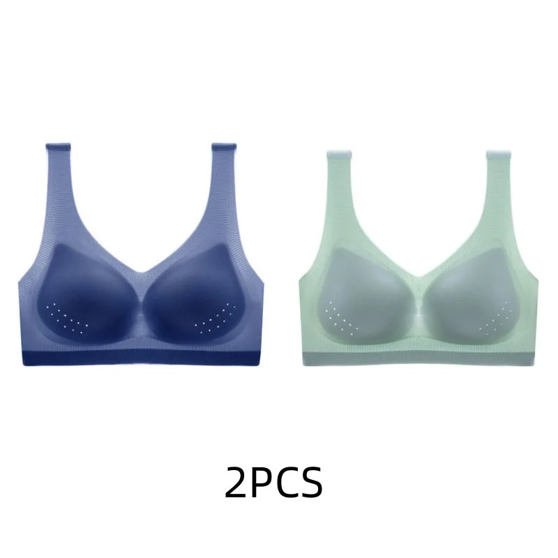 2PCS sexy bra lingerie Plus Size 4XL Seamless Bralette Wire Free Bras For Women Underwear Lingerie Sleep Brassiere Breathable