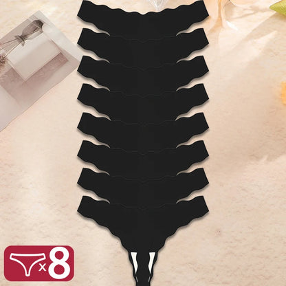 8Pcs Sexy Lingerie Women's Seamless Panties Ice Silk G-String Female Underpanties For Women Elasticity Thongs Secret G-String