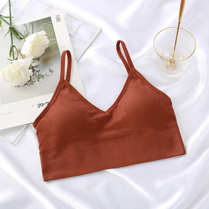 Sexy Seamless Bras For Women Padded Underwear U Backless Bralette Sleep Top Camis Cotton Wireless Fitness Bra Lingerie