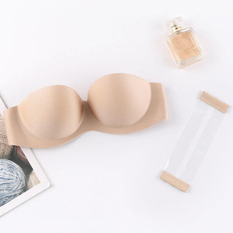 FINETOO Front Closure Sexy Push Up Bra Women Invisible Bras Underwear Lingerie For Female Brassiere Strapless Seamless Bralette