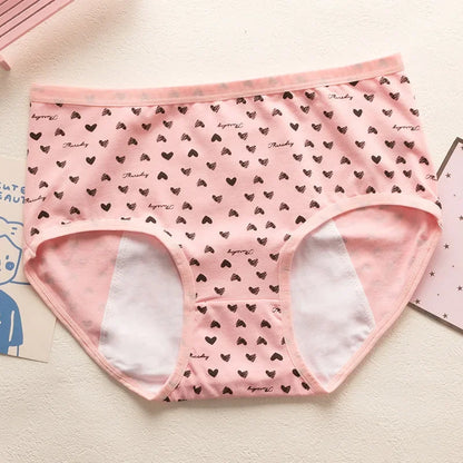 Cute Cartoon Menstrual Girls Period Underwear Leak Proof Panties Menstrual Panties for Teenager Leakproof Physiological Panties