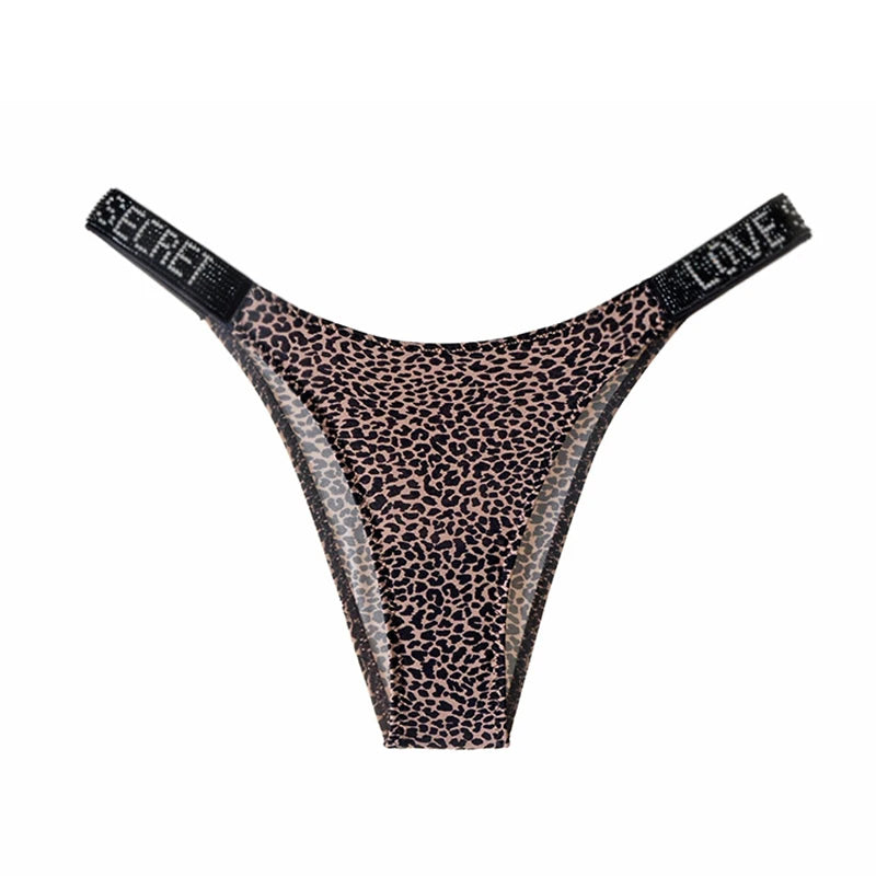 Shiny Rhinestone Thong Women Low Waist Panties Sexy Underwear Ladies Briefs Lingere Panty Underware Womens Lingerie Thongs
