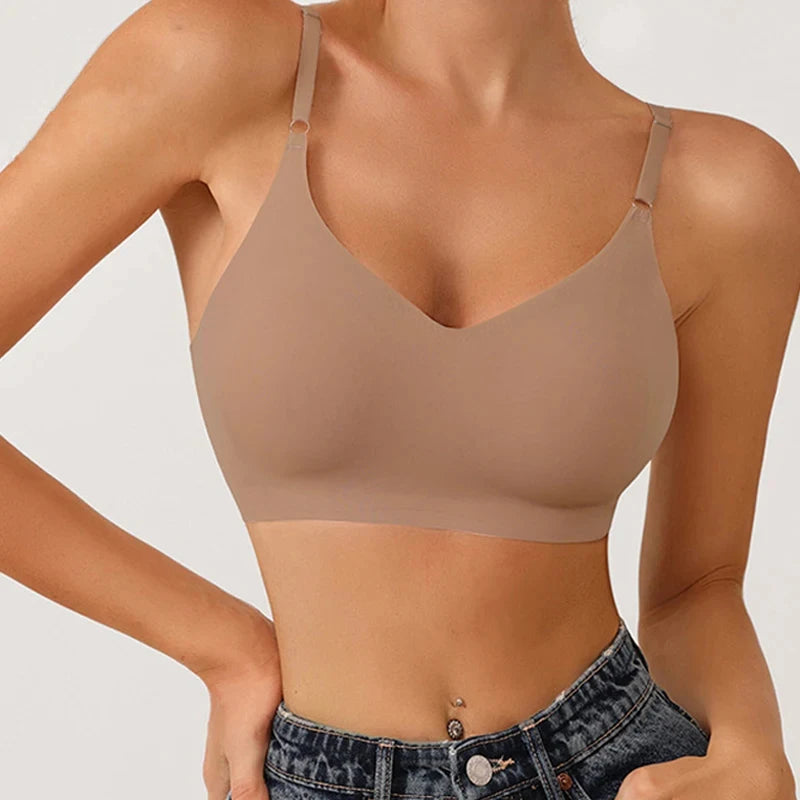 Seamless Bras for Woman Push Up Underwear Sleep Removable Padded Bralette One Piece Brassiere Wireless Comfort Intimate