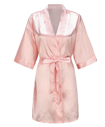 Luxury Bridal Short Robe Wedding Day Diamond Feather Dressing Gown Silk Satin Whi