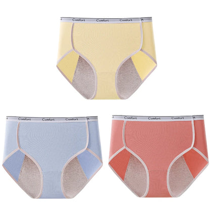 3pcs Cotton Menstruation Panties Women Menstrual Panties Plus Size High Waist Period Underwear Lady Leak Proof Menstruales Brife