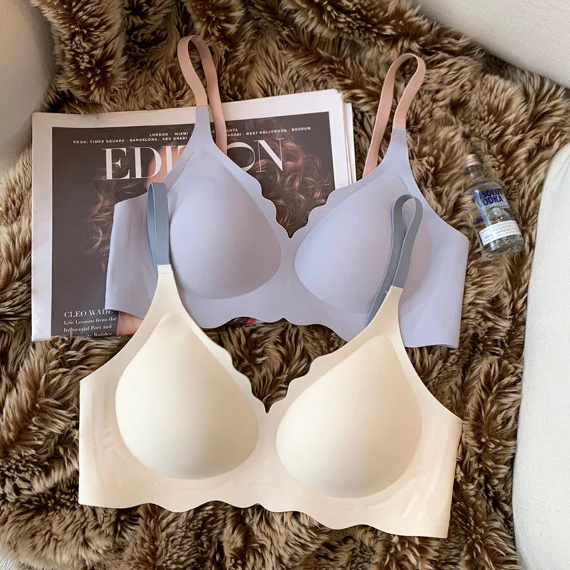 Sexy Seamless Breathable Underwear Women's No Wires Gathering Beautiful Back Sports Breast Reducing Sleeping Bra for Women