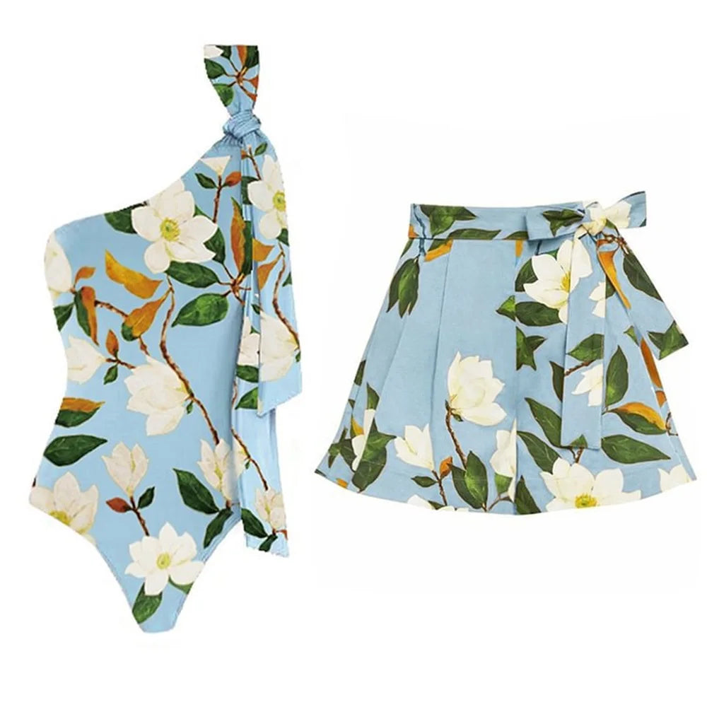 2025 New Arrival Push Up One Piece Swimsuit Ruffle Beach Wear Swimwear Women Wrap Skirt Swimsuit Cover Up Sexy Sarong Plage