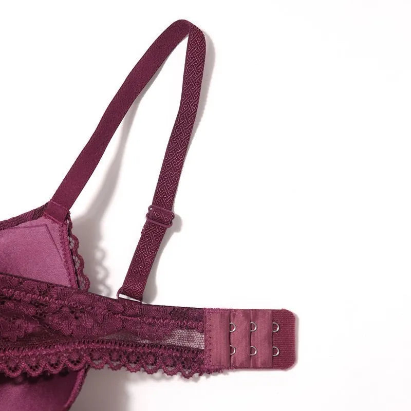 Beauwear 75 80 85 B C Cup Women's 3/4 Cup Plunge Bras Sexy Lace Solid Color Thin Mold Cup Bra Unlined Underwire Bralette 