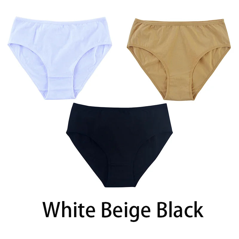 3PCS/Set Women Sexy Seamless Cotton Panties Big Size Underwear Female Underpants Girls 6 Solid Color Soft Briefs Lingerie 8815