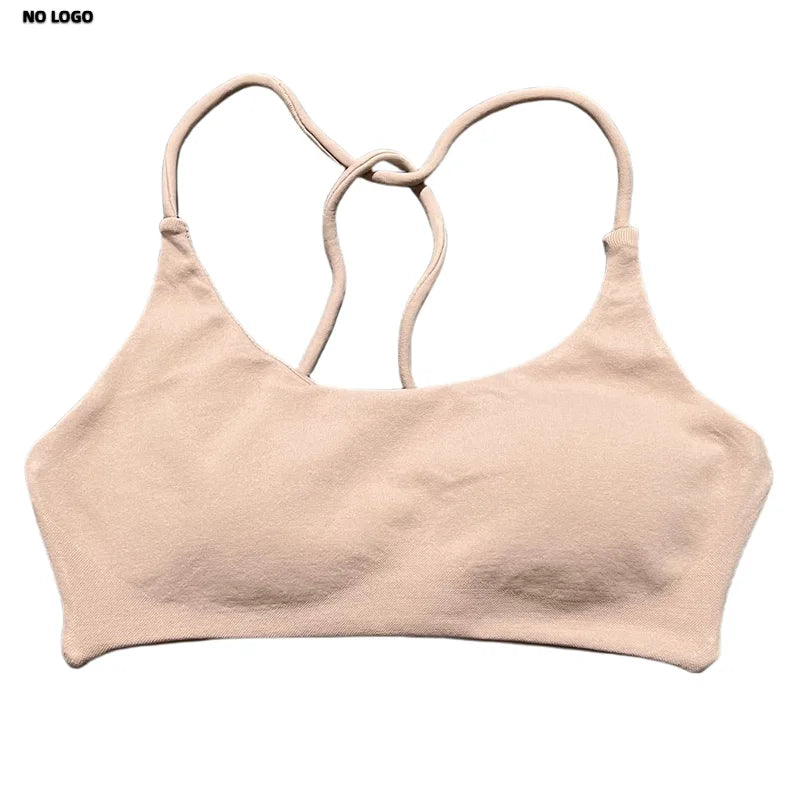 No Logo Twist Back Bra Woman Seamless Yoga Underwear High Support Backless Sports Bra Running Workouts Top Running Gym Bra