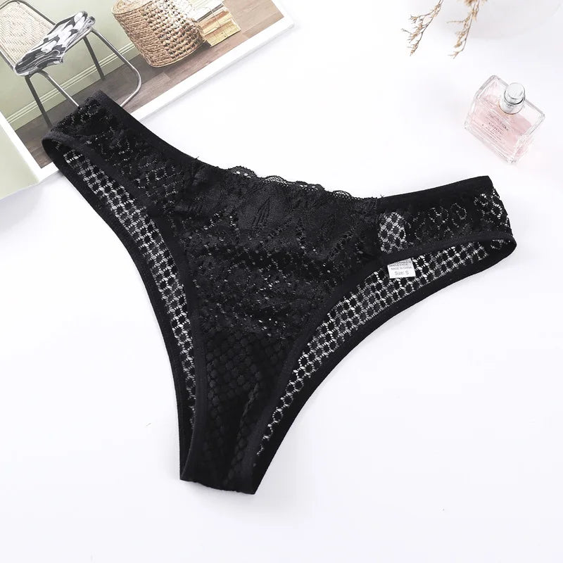 Women Sexy Lace Panties Low-Waist Briefs Thong Female Underwear G String Breathable Lingerie Temptation Embroidery Intimates